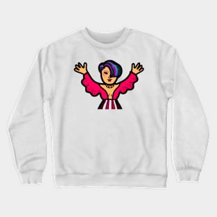 Happy young Asian lesbian woman celebrate feminine freedom. Crewneck Sweatshirt